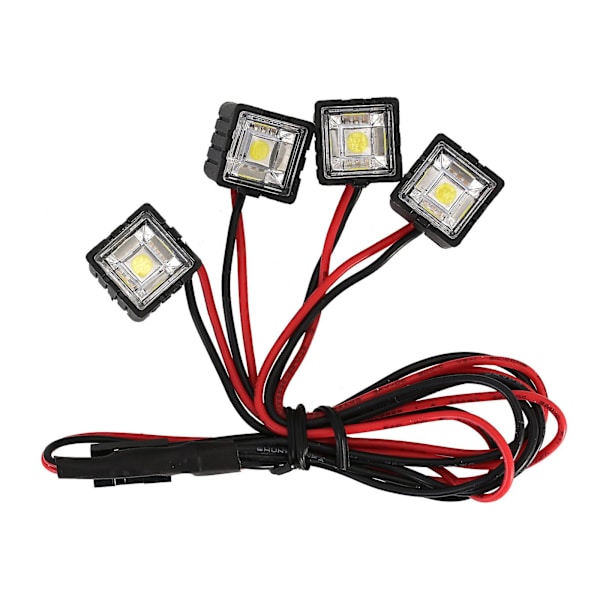 Injora LED-lys, lyse forlygter, projektør til 1/10 RC Crawler-bil Trx4 Trx6 Axial Scx10 90046 Wraith Rr10 Vs4-10 Redcat Gen8 [DB] Square 4LED