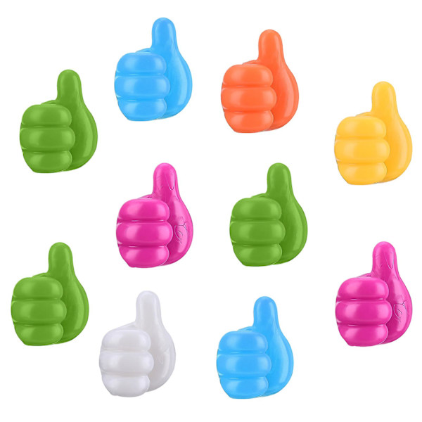 10 stk Haken Tommelkroker Mini Multifunksjonell Tilfeldig Farge Flerfarget Silikon Kabelholder (Tilfeldig Farge) Db