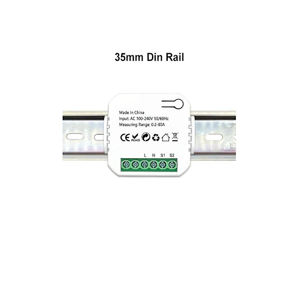 Tuya Smart Life Zigbee energimätare 80a med strömtransformatorklämma Kwh effektmätning elstatistik 110v 240v