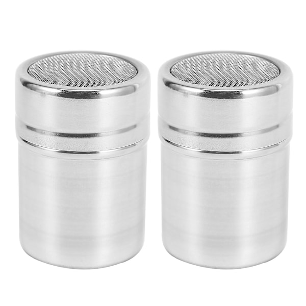 2 st Cocoa-shakers, Kaffeepulvershaker 16 st Kaffemallar & Penna för Cappuccino-pulver [DB] silver