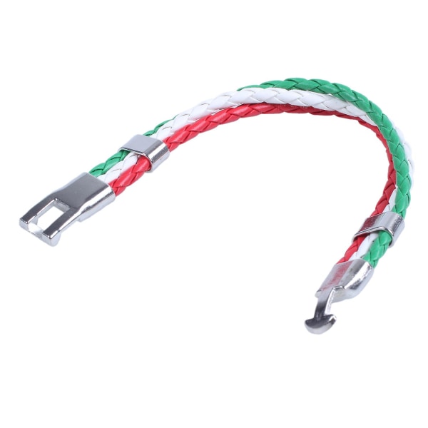 Smyckesarmband, italiensk flaggarmring, läderlegering, för damer, grön vit röd (bredd 14 mm)