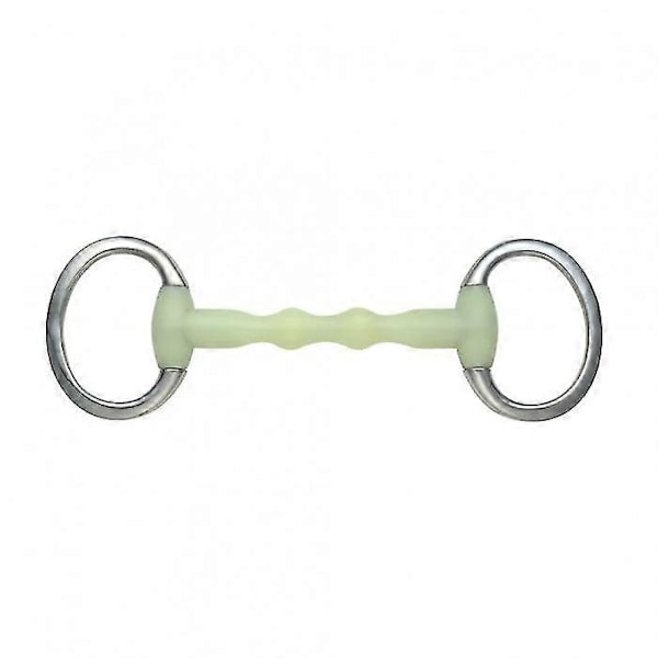 Shires Equikind Ripple Mullen Munn Heste Eggbutt Snaffelbitt - Rustfritt Stål db Pale Green 4.5in
