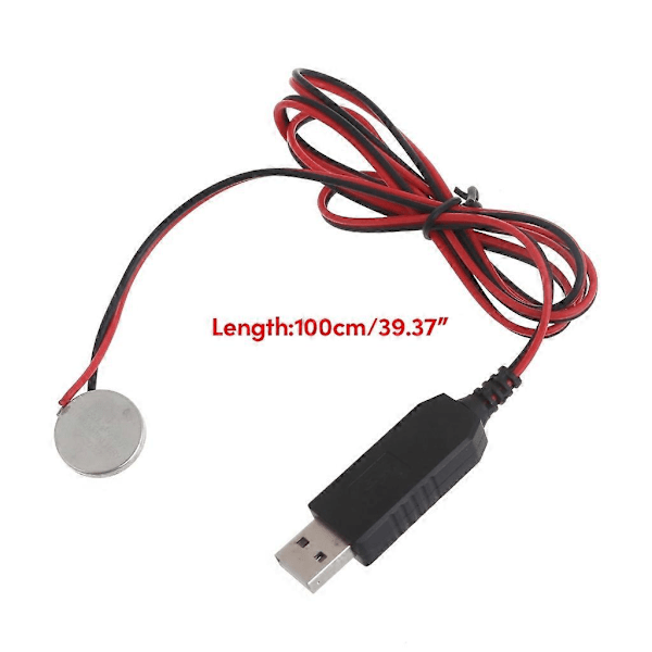 USB til 3V CR2032 Dummy Batteri Ladekabel Ledning for CR2032 3V Knappcelle Batteridrevet Klokke Fjernkontroll Leke [db]