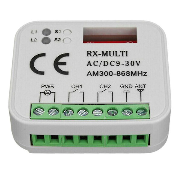 Autotallin portin kaukosäätimen vastaanotin 433 868mhz Rx Multi 300-900mhz Ac/dc 9-30v Vastaanotin kaukosäätimellä [DB]