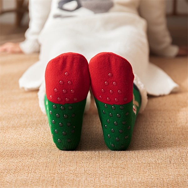 Julklappssockor med älgmönster, Tjocka Varma Plushfodrade Hemsockor, Damstrumpor & Strumpbyxor db Navy Blue - 1 Pair One-size