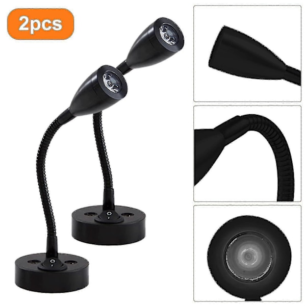 2 Stycken Läslampor LED Spotlight 12V Dimbar Strömbrytare Vägg Sänglampa Interiörlampa Husbil 6000k Vit För Husbil [db]