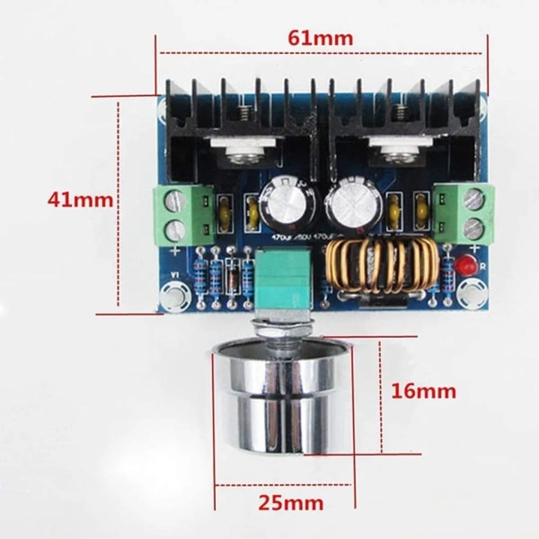 XL4016E1 DC 4-40V til DC 1,25-36V 8A Buck-konverter Spenningsregulator 36V 24V 12V til 5V Høy effektivitet Feil Overløp Strømforsyning