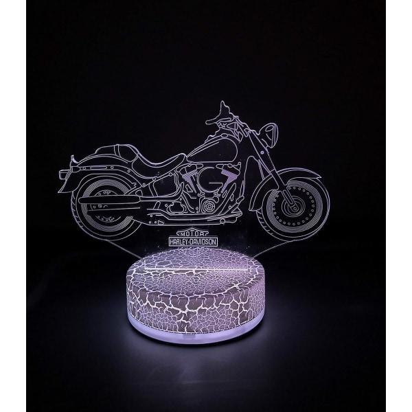 Jusch Harley Davidson Motorcykel Lampe Natlys Gaver 3d 7 Farve
