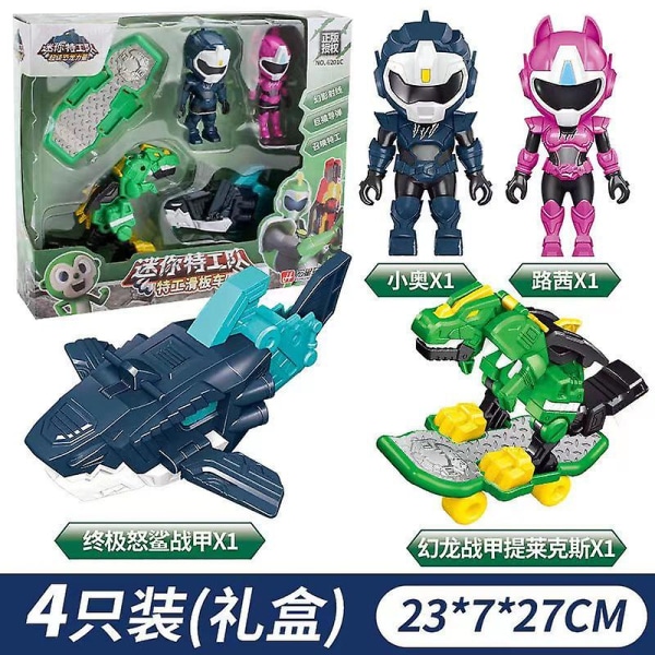 Mini Force Agent Skootr Muutos Super Dinosaurus Voima Lelut Toimintahahmot Miniforce X Muodonmuutos Mecha Robot Lapsille Lahjat Db green4pcs original box