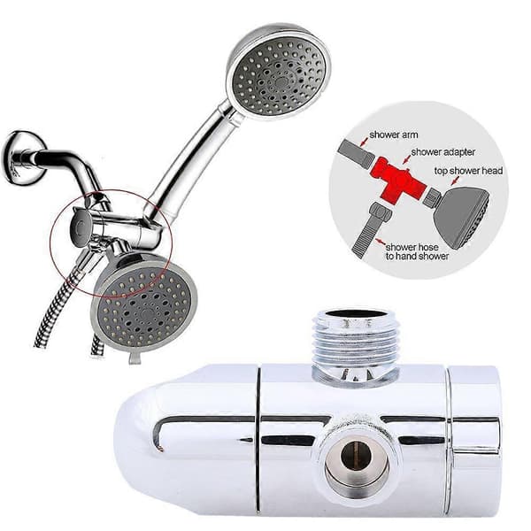Way Shower Arm Diverter, 1/2\" Vinkelventil Monteringsfäste för Handhållet Duschbadrum Universal Duschkomponenter Krom [DB]