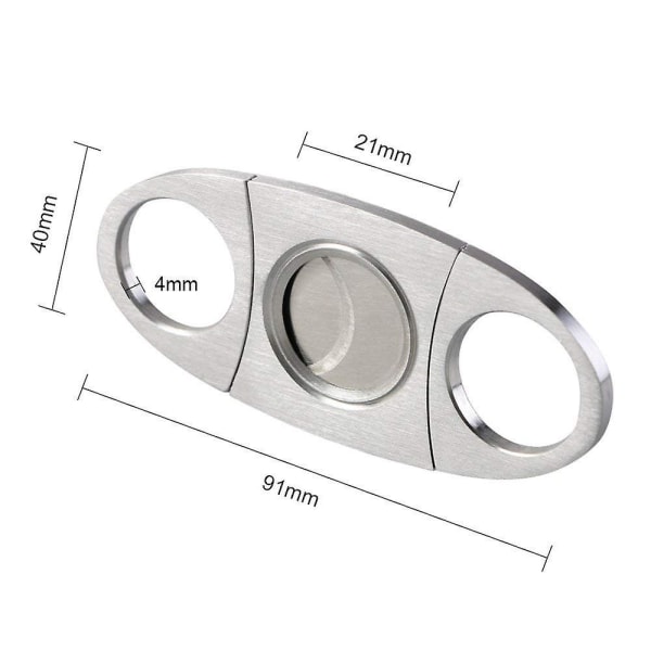 Cigar Cutter i rustfrit stål - Lommekniv til cigarer - Dobbelt Guillotine Cutter Blade Saks