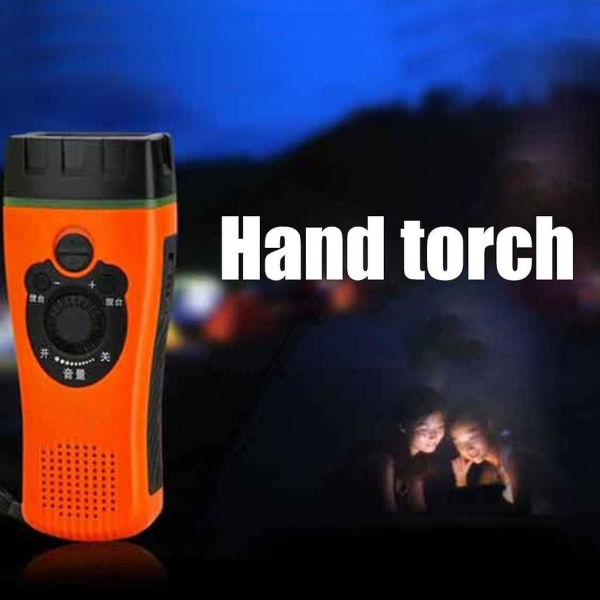 Nödhandvevradio med LED-ficklampa - Bärbar multifunktionell powerbank - Uppladdningsbar för utomhusbruk