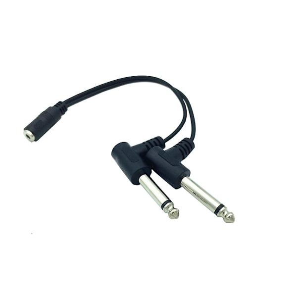 3,5 mm 1/8 tuuman TRS-stereo-naarasliitin kahteen 1/4 6,35 mm urosliittimeen mono-kaapeli db