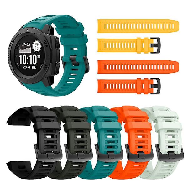 Silikonrem for Garmin Instinct Smart Watch Band Erstatningsarmbånd Armbånd for Garmin [db]