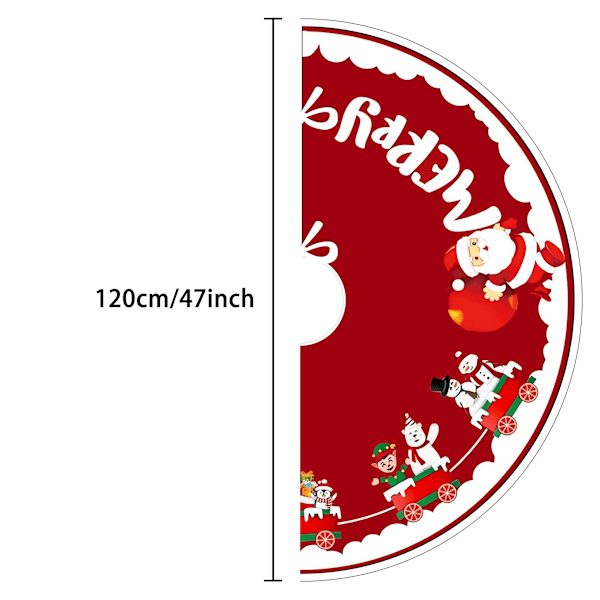 Julgransskjort - Tomte - Festlig Juldekoration, Polyester, Perfekt för Hem & Fest Red 100cm*100cm/1pcs