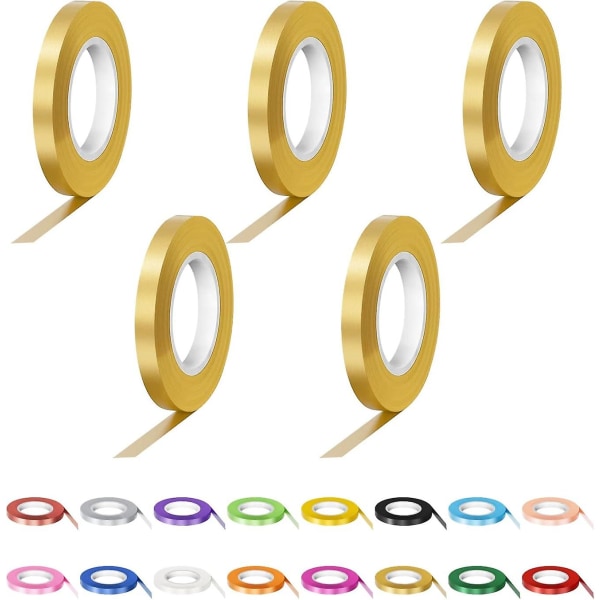 Gold Curling Ribbon Set 10 Rolls - Crimped Balloon Bow Ribbons
