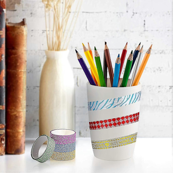 20 Rullaa Glitter Washi -teippiä, värillinen db