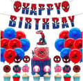 Spider-Man barnkalas ballongbåge - Happy Birthday-fest [DB] Red