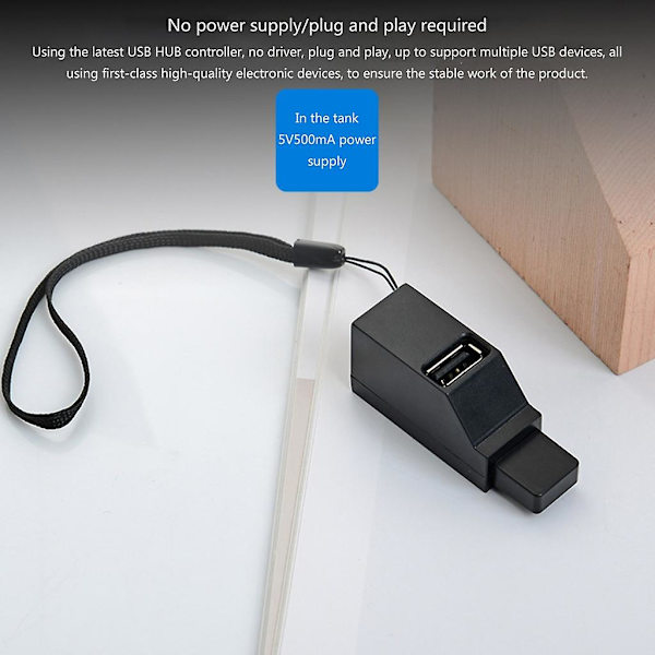 Usb 2.0 Hub Adapter Usb 2.0 Extender 3 Porte Usb Hub Høj Hastighed Dataoverførsel [DB]