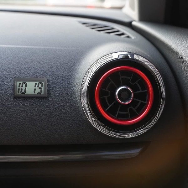 Mini digital klokke for bil dashbord, selvklebende elektroniske bilklokker med LCD-tid dB