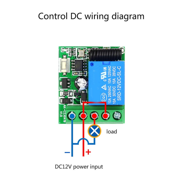 Kannettava Dc12v 433/315mhz Rf Langaton Releohjain Vastaanotin & Kaukosäädin Yksikanavainen Kodin Automaatioon Kestävä