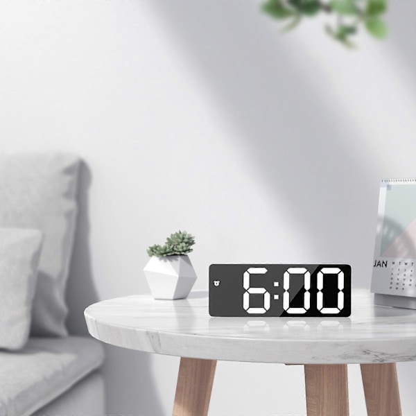 Smarta Digitala Väckarklockor För Sovrum, LED-Skärm, Snooze, Dimbar, Temperatur, Datum, 12/24H, Liten Elektronisk Bordsklocka För Kök O [db] Black