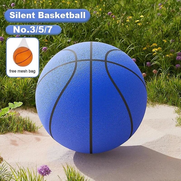 24 cm Storlek 7 Tyst Basketboll Studsande Hög Mute Ball Basket Sportspel Barn Födelsedag Julklapp Db blue 18cm