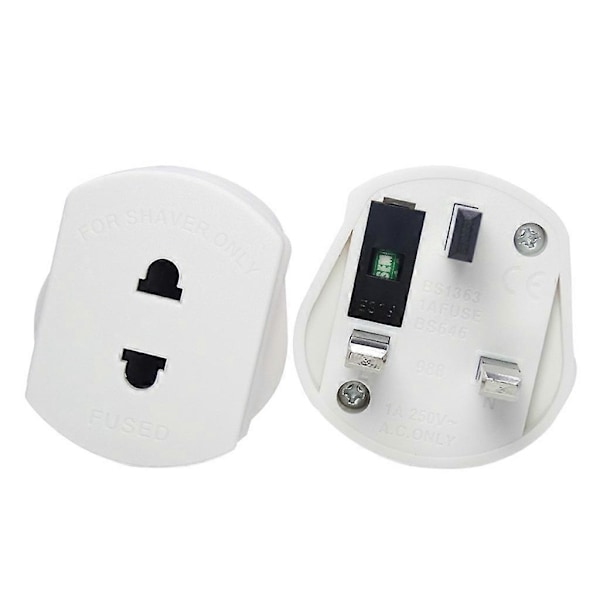 Høvelpluggadapter, adapter for tannbørste, epilatoradapter, baderom, UK til 2-pin 3 DB 10Pcs