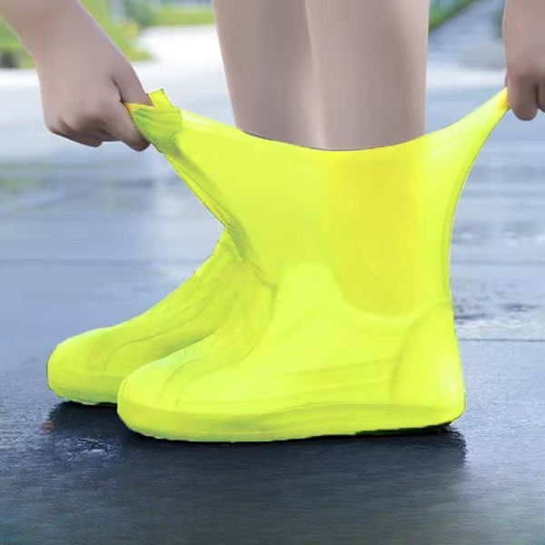 1 Set Utomhus Latex Regnstövlar Vattentäta Skoskydd Som Kan Återanvändas För Regnskydd. Flera Färger Att Välja Mellan, Hållbara [DB] Yellow One Size Fits All 34-45