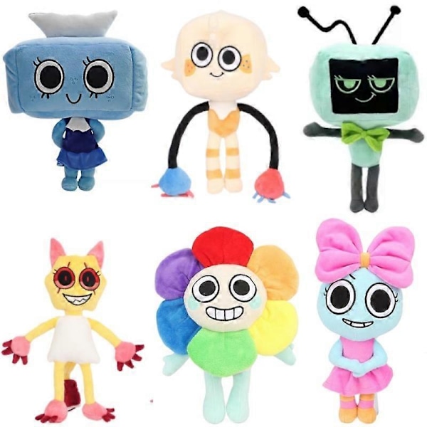 2024 Uusi Dandy's World Pehmolelut Kauhupeli Dandys World Plushie Söpö Anime Täytetty Pehmeä Nuken Halloween Syntymäpäivälahjat db MistyRose