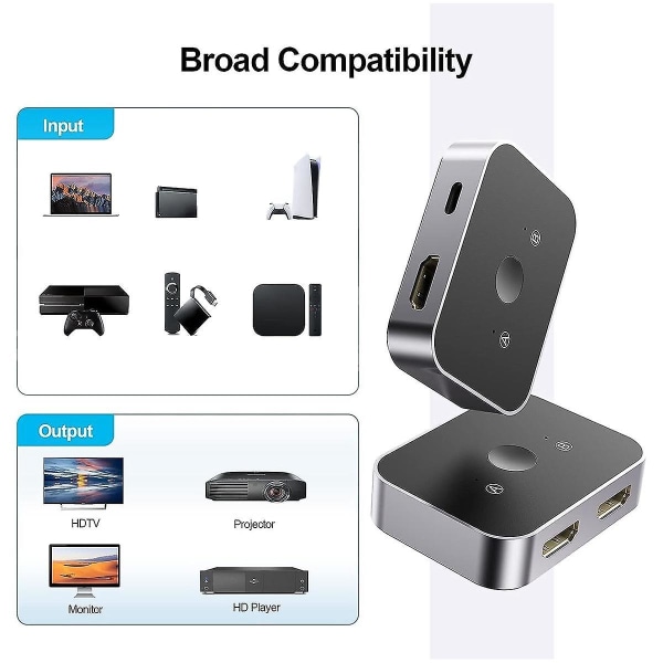 8k -kompatibel Switch,ultra Hd 48gbps -kompatibel Splitter Hdr 2 In 1 Out For /4,,appletv