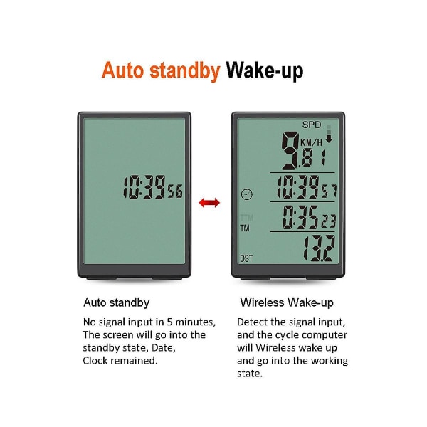 Sd-590 3-tommers skjerm sykkelcomputer trådløs sykkelcomputer vanntett speedometer med grønn LCD