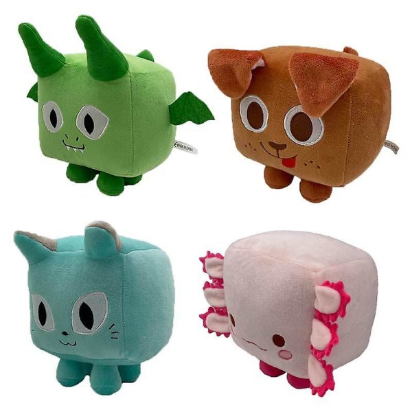 DB Big Games Cat Plush Med Kode Pet Simulator X Square Cat Plysjleke, Square Salamander