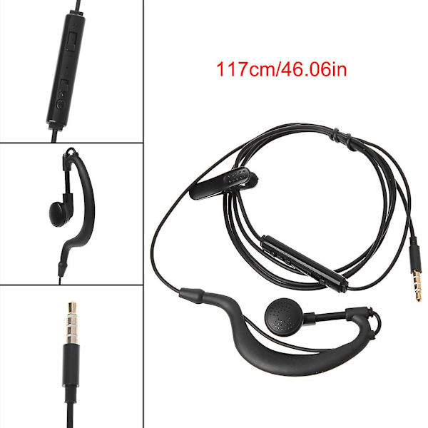 3,5 mm Jack Enkelförars Headset Endast Mono Hörlurar Med Mikrofon För Telefon [DB] Black