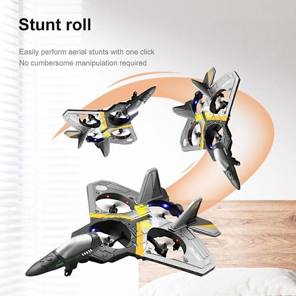 V17 Jet Fighter Stunt Fly - Fjernstyrt fly Spin Toy Gave til barn [DB] Blue