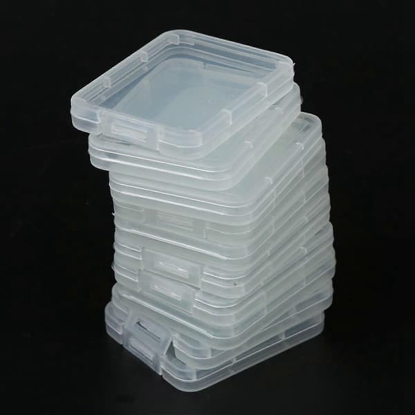 20 st plastfodral för minneskort SD SDHC XD MMC CF förvaringsbox transparent[DB]