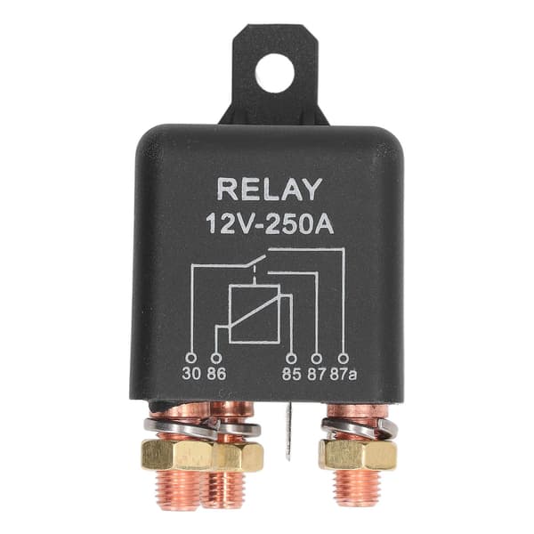 Bil Start Relæ 5 Ben 250A Rustfrit Stål Messing Normalt Åbent Auto Start Relæ til Plæneklipper DC 12V [DB]