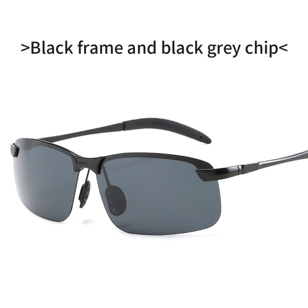 HD Polarized Day Night Vision-briller for menn Kvinner Driving Aviator-solbriller [dB} Black gray flake B