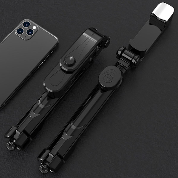 XT05 Bluetooth-kompatibel telefonholder stativ selfie stick fyld lys kompatibel live streaming db White