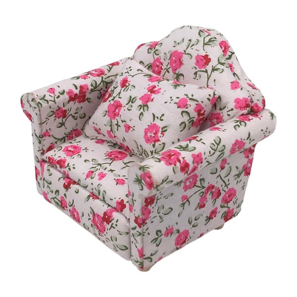 Miniatyr lenestol sofa og pute baking dessert dekor barn gave DB 3