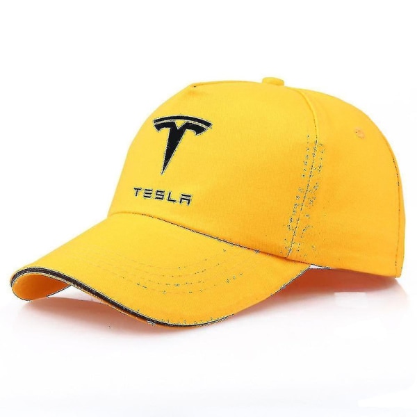 For Tesla Model 3 X S Y baseballcaps Ensfarget broderhatt tilbehørd874256 db Geel