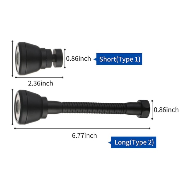 360 roterbart kranhuvud kranförlängare stänksäker kökskransspruta med 3 lägen Vattenbesparande svart koppar vattenkranhuvud -gt [DB]