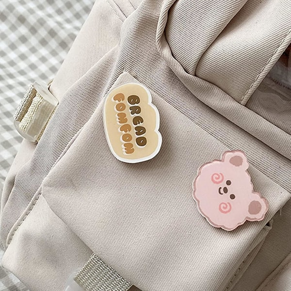 Rygsæk Sød Æstetisk Skoleartikler Anime Dyr Med Pins Bjørn Vedhæng Fisk Kat Kitty Daypack Japansk Stil Bogtaske Tegneserie Lapto