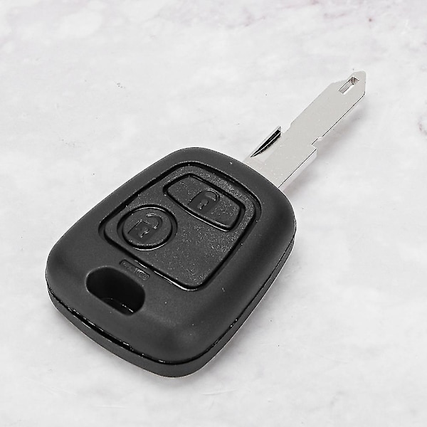 2-Knap Nøgleskal Bilnøgleetui Dækslet Udskiftningstilbehør Passer til Peugeot 206 306 307 [DB]