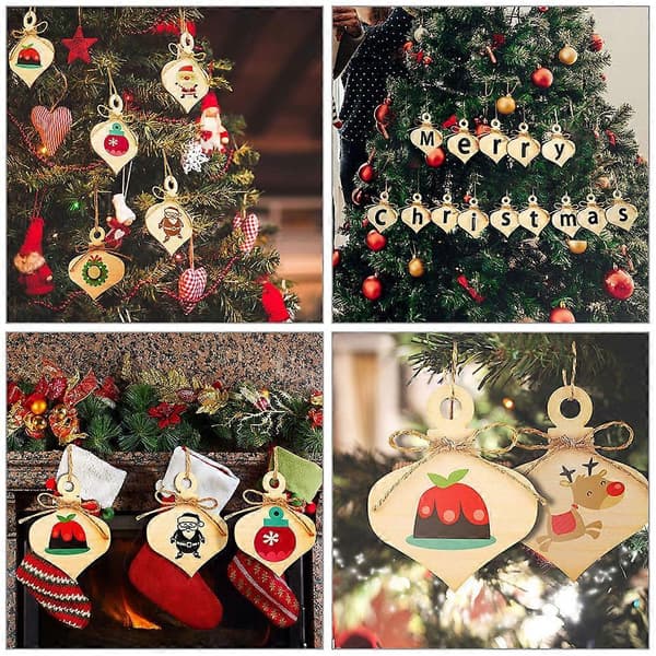 DIY Treflis 20 stk. Julepæreformede utskjæringer for festlig dekorasjon