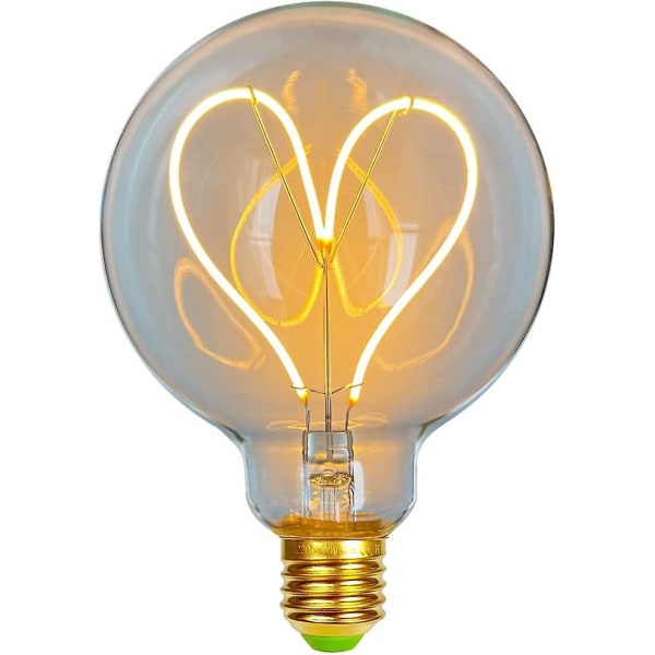 Led-lampor Vintage glödlampa 4w Dimbar Antik Edison Led-glödlampa 220/240v G95 Hjärtvärme Glow (transparent)