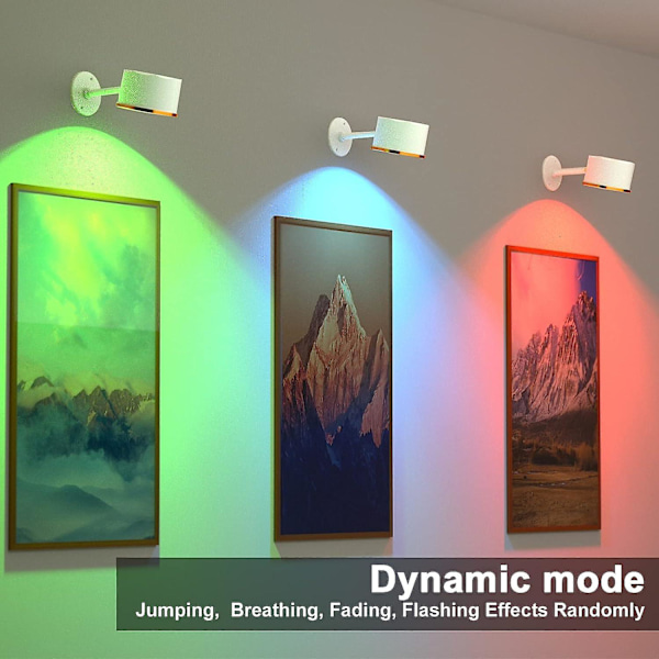 Vegglampe LED vegglampe med oppladbar batteridrift [DB] White
