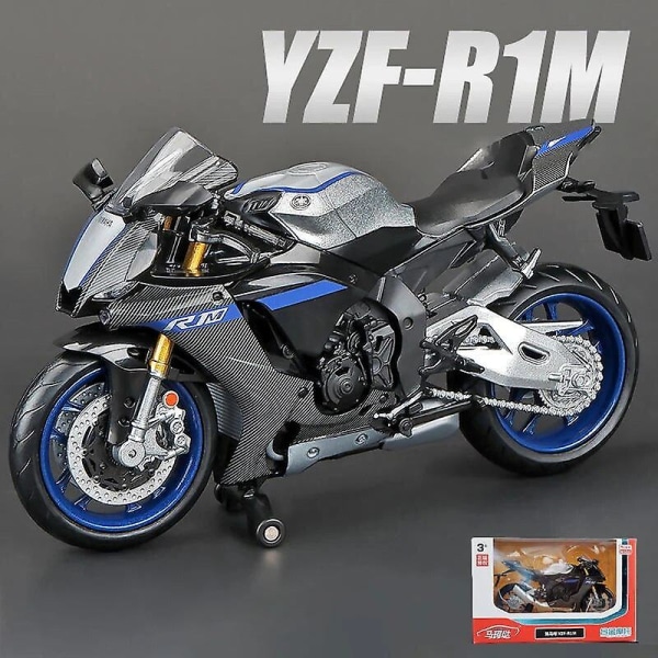 1:12 Yamaha Yzf-r1m 60-årsjubileumsmodell Motorcykelmodell Leksaksfordon Samling Autobike Shork-absorber Off Road Autocykel Leksaksbilar Db White with box