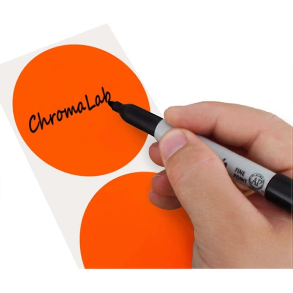 Tarrat, 5 cm pyöreät, irrotettavat värikooditarrat, 500 per rulla [db] Fluorescent Red*orange