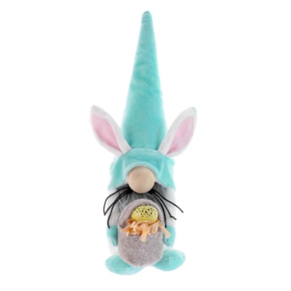 Påskekaninøre Ansiktsløse Gnome Dvergdukker Glad påskepynt Påskeeggkanin, blå